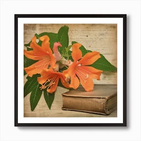 Trumpet Vine Wildflower Vintage Botanical 4 Art Print