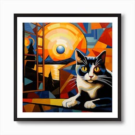 Cat In The Sun Art Print