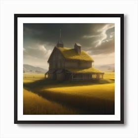 House In The Field 1 Art Print