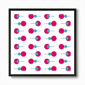 Pink and Blue Circles 1 Art Print