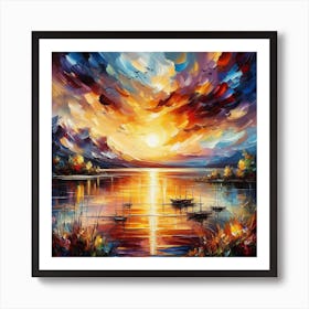 Sunset On The Lake Art Print