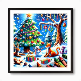 Super Kids Creativity:Christmas Tree With Crayons Art Print