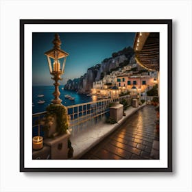 Amalfi Coast At Dusk Art Print
