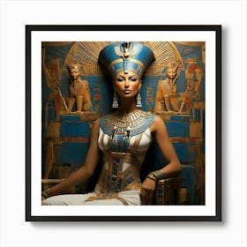 Default The Artistic Image Contains Queen Nefertiti Sitting On 2 Art Print