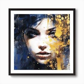 Woman With Blue Eyes Art Print