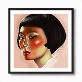 Queen Girl Square Art Print