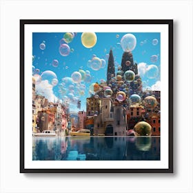 Bubbles In The City Art Print