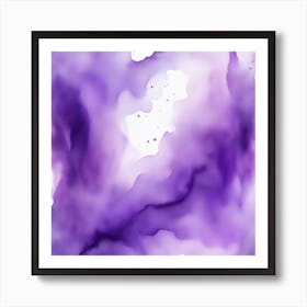 Beautiful lilac lavender abstract background. Drawn, hand-painted aquarelle. Wet watercolor pattern. Artistic background with copy space for design. Vivid web banner. Liquid, flow, fluid effect. Art Print