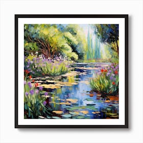 Brushstroke Bouquet: Monet's Garden Serenity Art Print