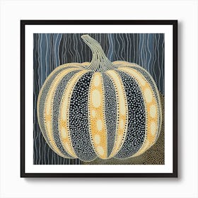 Yayoi Kusama Inspired Pumpkin Blue 1 Affiche