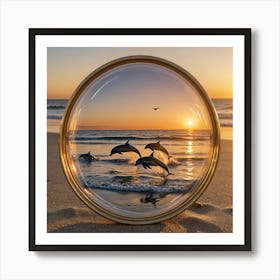 Dolphins Through the Looking Glass - perspective Art Print