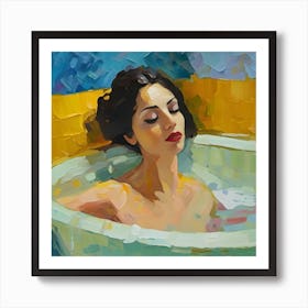 Woman In A Bathtub 8 Art Print