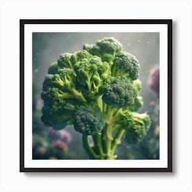 Green Broccoli In The Garden Art Print