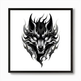 Wolf Head Tattoo 14 Art Print