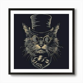 Steampunk Cat 41 Art Print