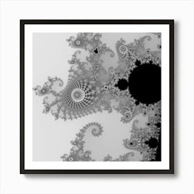 Males Almond Bread Abstract Mathematics Spiral Crowd Self Similar Fractal Mandelbrot Mathematical Black And White Affiche