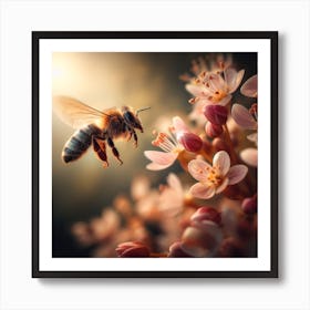 Bee On Flower 1 Art Print