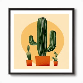 Rizwanakhan Simple Abstract Cactus Non Uniform Shapes Petrol 95 Póster