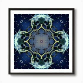 Watercolor Abstraction Blue Flower 1 Art Print