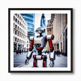 Robot On The Street 21 Art Print