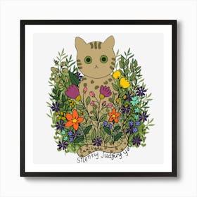 Funny cat judging you Art Print