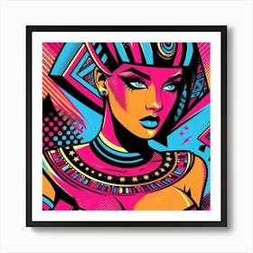 Pop Egyptian Manar Silver Art Print