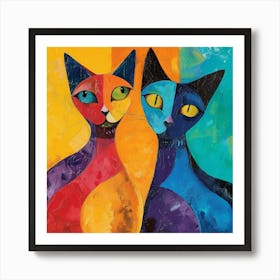 Kisha2849 Burmese Cats Colorful Picasso Style No Negative Space 592e4985 9db1 464b 98cf 4dc7fcb99373 Art Print