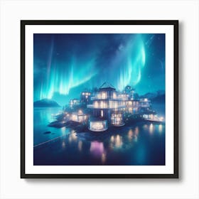 ethereal and dreamlike depiction of the Northern Lights, 4 Art Print