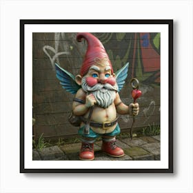 Gnome With Heart Arrow Art Print