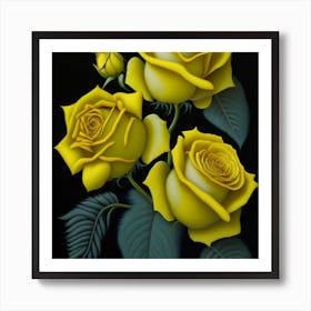 Yellow Roses Art Print