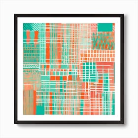 Abstract Pattern Art Inspired By The Dynamic Spirit Of Miami's Streets, Miami murals abstract art, 108 Art Print