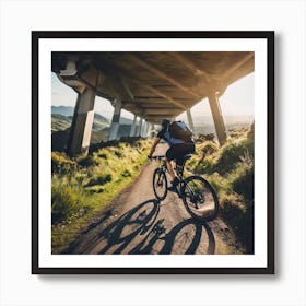 Mountain Biker On The Trail Art Print