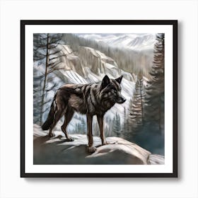 Wolf In The Woods Art Print