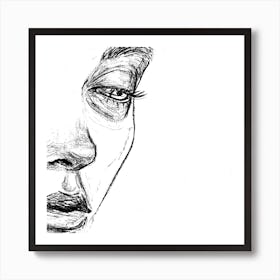 Half Face Square Art Print