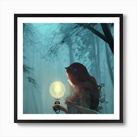 Fairytale Girl In The Forest Art Print