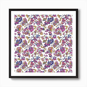 Aster Bloom London Fabrics Floral Pattern 4 Art Print