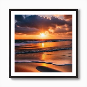 Sunset On The Beach 258 Art Print