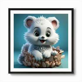 Cute Fox In A Nest Art Print