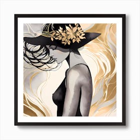 Woman With Hat Art Print