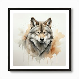 Default Create A Simple Watercolor Of A Wolf Using Neutral And 3 (1) Art Print