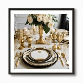 Gold Wedding Table Setting 1 Art Print