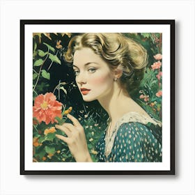 Girl In A Garden 23 Art Print