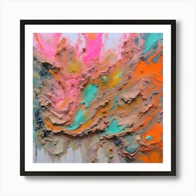 Abstract Painting muted neons Art Print