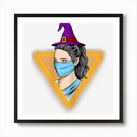 Womens Operating Room Nurse Wear Witch Hat Pumpkin Small Halloween Art Print