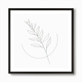 Line Drawing Of A Leaf 1 Art Print