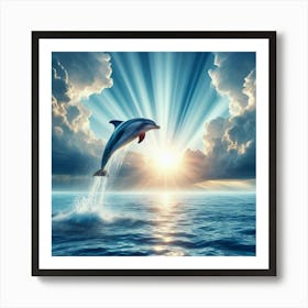 Dolphin Jumping In The Ocean Art Print