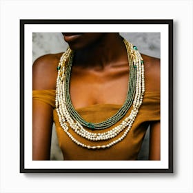 Single Beautiful African Pearly Necklace On Displa (2) Art Print