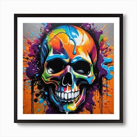 Colorful Skull 10 Art Print