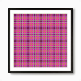 Pink Plaid Fabric 6 Art Print