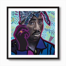 Tupac Square Art Print